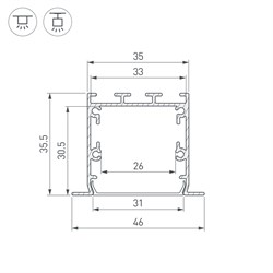 Профиль LINIA49-F-S-3000 WHITE (Arlight, Алюминий) 041878 - фото 105159