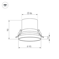Светильник MS-VOLCANO-BUILT-R95-15W Warm3000 (WH, 38 deg, 230V) (Arlight, IP20 Металл, 5 лет) 035441 - фото 107547