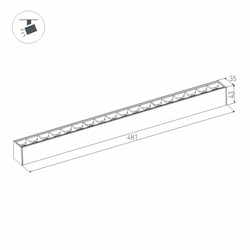 Светильник MAG-LASER-45-L480-18W Warm3000 (BK, 15 deg, 24V, DALI) (Arlight, IP20 Металл, 3 года) 046548 - фото 110064