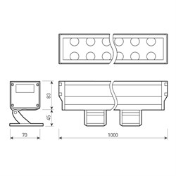 Светодиодный прожектор AR-LINE-1000XL-54W-230V Day (Grey, 30 deg) (Arlight, Закрытый) 026096 - фото 110737