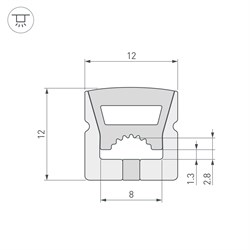 Силиконовый профиль WPH-FLEX-1212-TOP-S8-10m WHITE (Arlight, Силикон) 040829 - фото 110878
