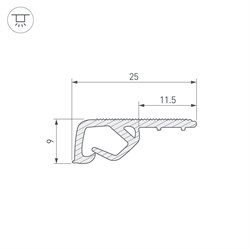 Профиль STRETCH-CEIL-TEXTILE-2600 (Arlight, Пластик) 039517 - фото 112211