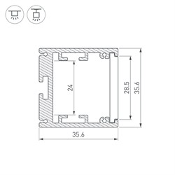 Профиль SL-ARC-3535-D320-W90 BLACK (260мм, дуга 1 из 4) (Arlight, Алюминий) 032678 - фото 112316
