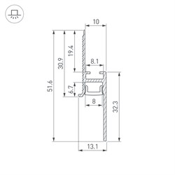Профиль PLINTUS-FANTOM-BENT-H20-SIDE-2000 BLACK (Arlight, Алюминий) 043673 - фото 112612
