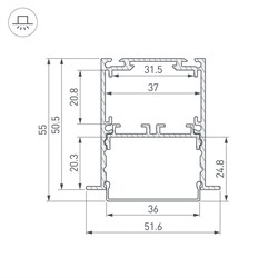 Профиль SL-LINIA52-3L-F-2000 ANOD (Arlight, Алюминий) 044682 - фото 120298