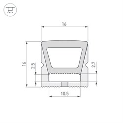 Силиконовый профиль WPH-FLEX-1616-TOP-S11-20m WHITE (Arlight, Силикон) 041094 - фото 122080