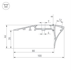 Профиль с экраном ALU-STAIR-D-2000 ANOD+FROST (Arlight, Алюминий) 015478 - фото 122635