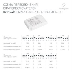 Блок питания ARJ-SP-50-PFC-1-10V-DALI2-PD (50W, 700-1400mA) (Arlight, IP20 Пластик, 5 лет) 025124(1) - фото 124130