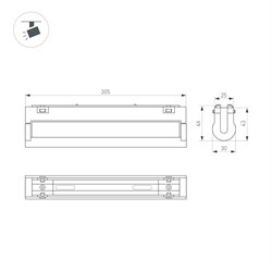 Светильник MAG-VIBE-FLAT-TURN-L305-12W Day4000 (BK, 110 deg, 48V) (Arlight, IP20 Металл, 5 лет) 044442 - фото 124728