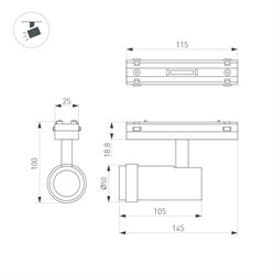 Светильник MAG-VIBE-SPOT-ZOOM-R47-10W Warm3000 (BK, 20-55 deg, 48V) (Arlight, IP20 Металл, 5 лет) 044483 - фото 124811