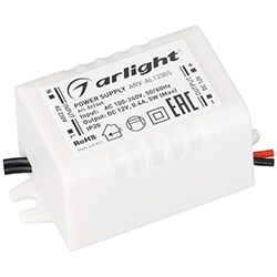 Блок питания ARV-AL12005 (12V, 0.42A, 5W) (Arlight, IP20 Пластик, 2 года) 022365 - фото 125029