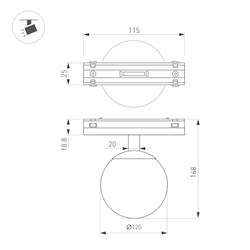 Светильник MAG-VIBE-SFERO-R120-6W Warm3000 (WH, 235 deg, 48V) (Arlight, IP20 Металл, 5 лет) 044458 - фото 128246
