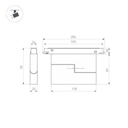 Светильник MAG-ORIENT-FLAT-FOLD-S195-6W Warm2700 (BK, 80 deg, 48V) (Arlight, IP20 Металл, 5 лет) 049994 - фото 131400