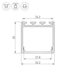 Профиль PLS-LOCK-H25-3000 ANOD Black (Arlight, Алюминий) 044847 - фото 134595