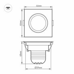 Светодиодный светильник LTM-S46x46WH 3W Warm White 30deg (Arlight, IP40 Металл, 3 года) 015392 - фото 135776