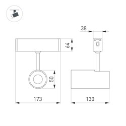 Светильник CLIP-38-SPOT-R146-6W Warm3000 (BK, 24 deg, 24V) (Arlight, IP40 Металл, 3 года) 026841 - фото 136441