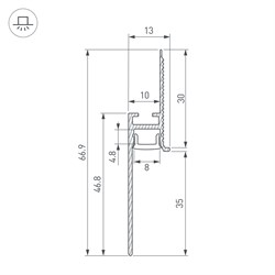 Профиль PLINTUS-FANTOM-BENT-H35-SIDE-2000 WHITE (Arlight, Алюминий) 043675 - фото 139431