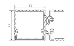 Профиль с экраном ALU-BASE-PW35S-2000 ANOD+CLEAR-P (Arlight, Металл) 015457 - фото 140688