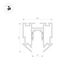 Трек встраиваемый MAG-ORIENT-TRACK-2653-STR-G-3000 (WH) (Arlight, IP20 Металл, 3 года) 047571 - фото 140818