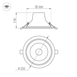 Светильник LTD-LEGEND-R230-35W Warm3000 (WH, 50 deg) (Arlight, IP20 Металл, 3 года) 027320(1) - фото 142123