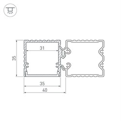 Профиль с экраном ALU-BASE-PW35S-2000 ANOD+FROST AG (Arlight, Металл) 021947 - фото 142255