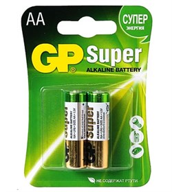 Батарейки GP Super 15A-UE2 LR6 АА BL2 (блистер 2шт) 01169Б - фото 143792