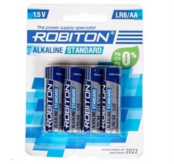 Батарейки ROBITON STANDARD LR6 АА BL4 (блистер 4 шт) 12289Б - фото 143907