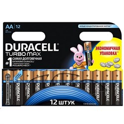 Батарейки Duracell Turbo Max LR06 АА пальчиковые BL12 (блистер 12шт) 82408634 OD - фото 143957