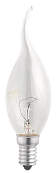 Лампа накаливания CT35 60W E14 clear свеча на ветру 3321468 - фото 147428