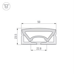 Силиконовый профиль WPH-FLEX-5025-TOP-S23-10m WHITE (Arlight, Силикон) 050136 - фото 150871