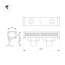 Линейный прожектор AR-LINE-500-9W Warm3000 (GR, 15 deg, 230V) (Arlight, IP65 Металл, 3 года) 052891 - фото 151854