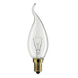 Свеча DECOR С35 FLAME CL 25W E14  (230V) FOTON_LIGHTING  (S106) -  лампа   на ветру прозрачная 605962 - фото 15311