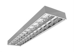 CSVT ЛПO 2хLED T8 1230х300х80 IP20 белый с зеркальным растром G13 без лампы 4610009410210 - фото 158781