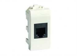 BRAVA Розетка компьютерная RJ45 категория 6 модуль 1 белая 76648B - фото 163455