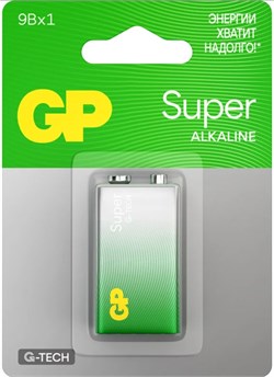 Батарейки Крона GP Super 1604A-CR1 6LR61 BL1 01155Б - фото 163623