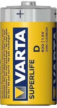 Батарейки VARTA SUPERLIFE R14 C SR2 (плёнка блистер 2 шт) 4008496556502 - фото 163729