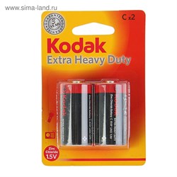 Батарейки средние Kodak Extra Heavy Duty R14 BL2 12144Б - фото 163732