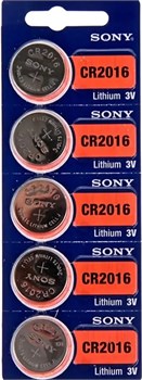 Батарейки литиевые SONY CR2016 BL5 10768Б - фото 165043