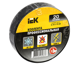 Изолента 0,18х19 мм черная 20 метров ИЭК UIZ-20-10-K02-1 - фото 166474