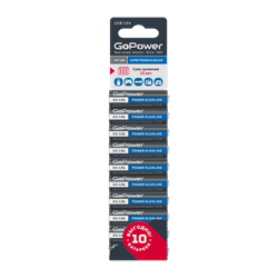 Батарейка GoPower LR6 AA BL10 Alkaline 1.5V (10/60/360) (в блистере 10шт) 00-00019863 - фото 168260