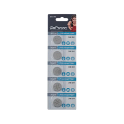 Батарейка GoPower CR1620 BL5 Lithium 3V (5/100/2000) (блистер 5шт) 00-00023146 - фото 169369
