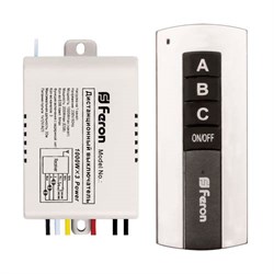 Выключатель дистанционный 230V 1000W 3-хканальный 30м с пультом управления, TM76 23345 - фото 17524