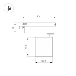 Светильник LGD-DYKE-2TR-R60-8W Warm3000 (WH, 20 deg, 230V) (Arlight, IP20 Металл, 5 лет) 052150 - фото 179489