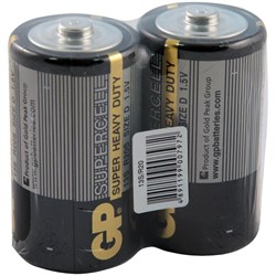 Батарейки большие GP Supercell 13S/R20 SR2 (блистер плёнка 2шт) 01172Б - фото 19656