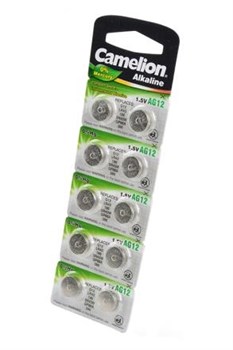 Батарейки алкалиновые Camelion AG12-BP10(0%Hg) AG 12 386 BL10 14729Б - фото 19754