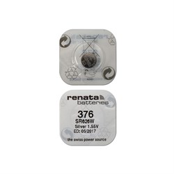 Батарейки серебряно-цинковые RENATA SR626W 376, в упак 10 шт 12995Б - фото 20166