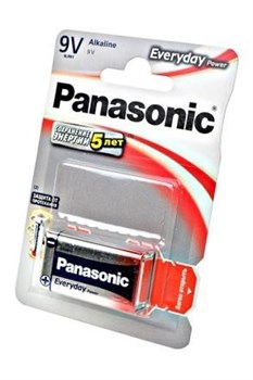 Батарейки Panasonic Everyday Power 6LR61REE/1BR 6LR61 Крона BL1 (блистер 1шт) 13890Б - фото 20289