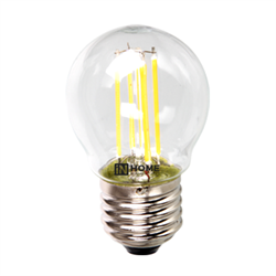 Лампа светодиодная LED-ШАР-deco 5Вт 230В Е27 4000К 450Лм прозрачная IN HOME 4690612007717 - фото 20966