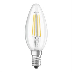 Лампочка филаментная светодиодная Osram LED Star, 600лм, 5Вт, 4000К, нейтральный белый свет, E14, свеча 4058075116702 - фото 21611