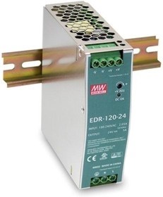 Блок питания 24В 5А 120Вт IP20 MEAN WELL EDR-120-24 - фото 22327